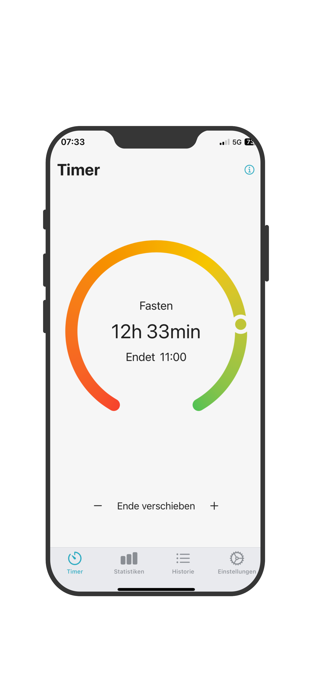 EasyStart Fasten-Timer Bildschirm