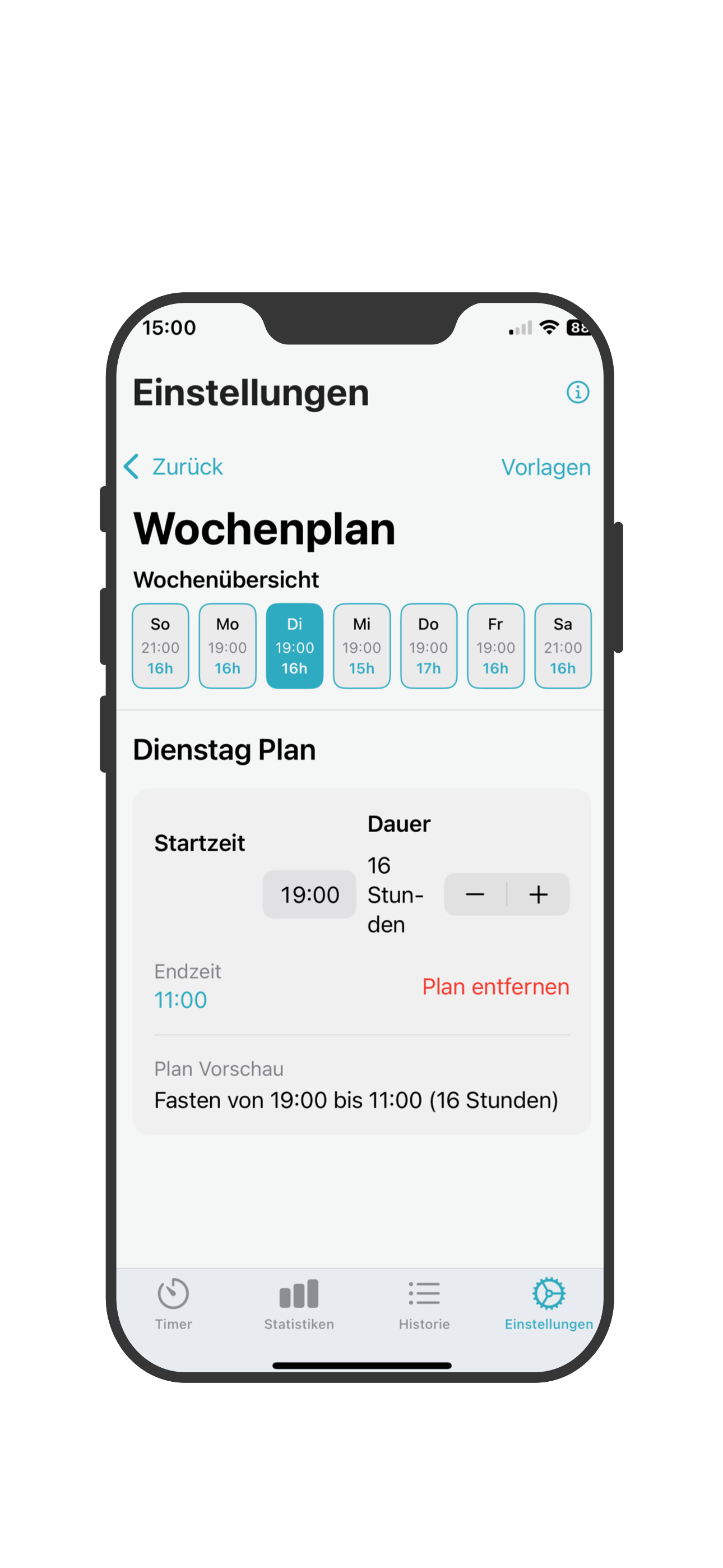 Wochenplan-Ansicht